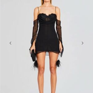 Retrofete Black Sheer Sleeve Dress